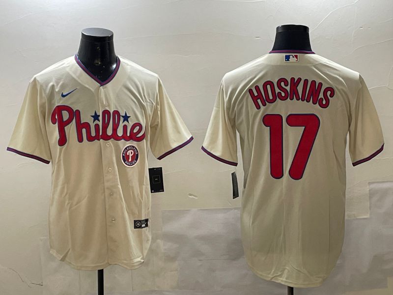 Men Philadelphia Phillies #17 Hoskins Cream Game 2025 Nike MLB Jersey style 3->san francisco giants->MLB Jersey